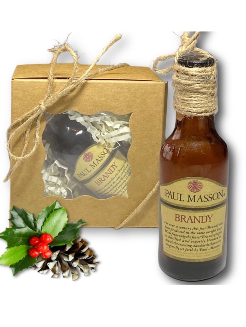 Paul Masson Brandy Artisan Vintage Glass Miniature Bottle Unique Ornament